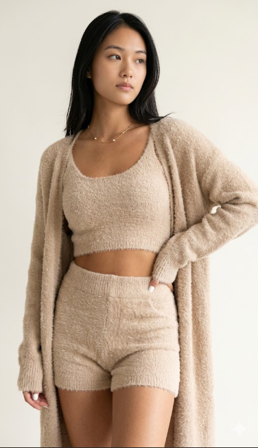 3-Piece Fuzzy Fleece Loungewear Set